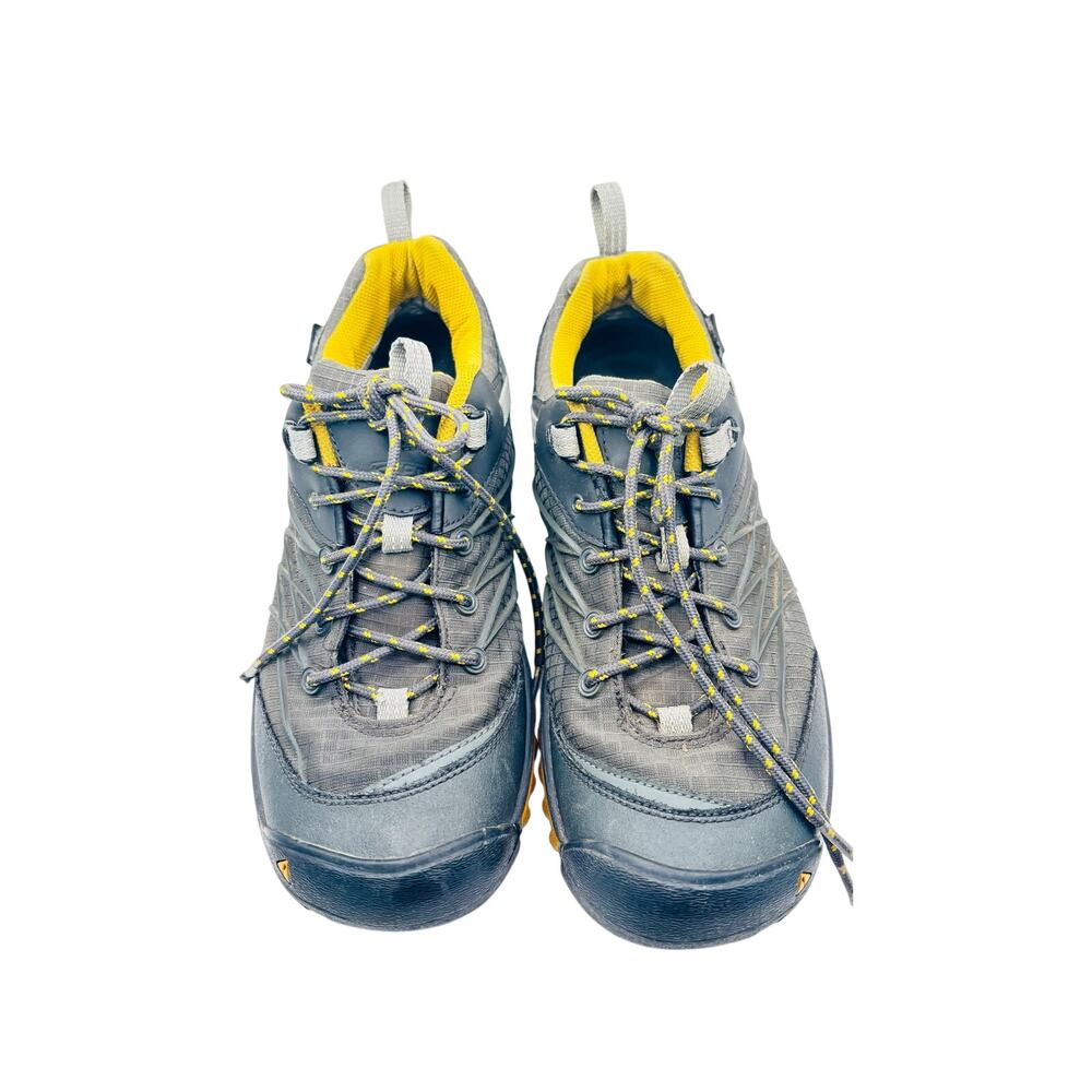 Keen Marshall WP low top waterproof outerwear hiking shoes grey yellow Mens sz 9